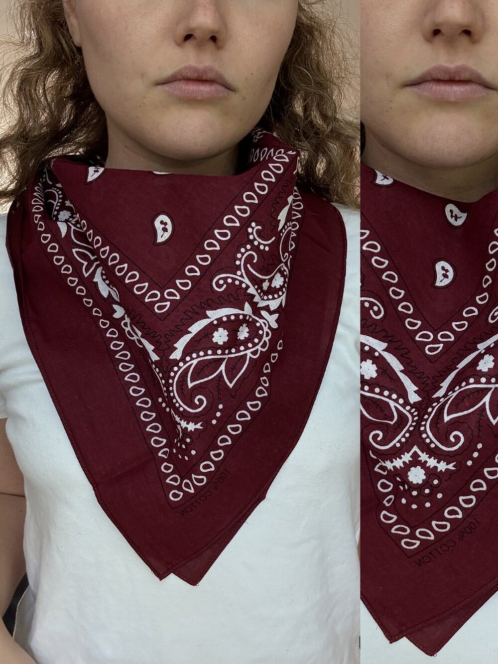 Free People Dark Red Bandana Scarf